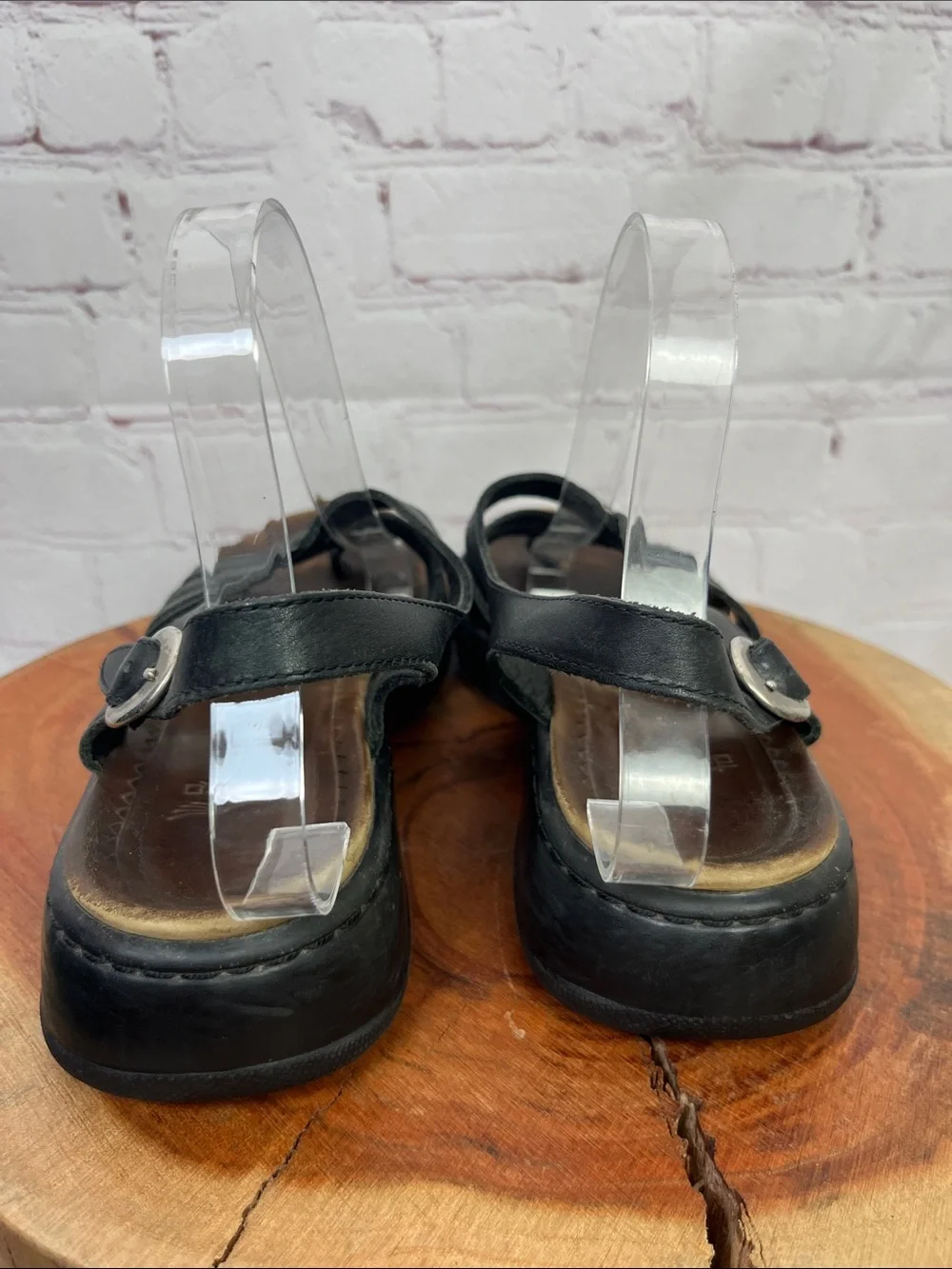 Dansko Black Leather Evita Sandals